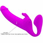 Pretty Love Zanini Strapless Strap-On silikonowy, 10 trybów, fioletowy, bez uprzęży