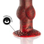 EPIC CYBERSILICOCK Prometheus Titan In Flames – silikonowy model wibracyjny z pilotem USB, 225 mm