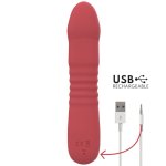 Intense Juni Up & Down – czerwony model intymny, 10 trybów, ruch pionowy, silikon medyczny