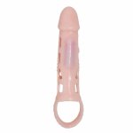 Baile Osłona przedłużająca z wibracjami i paskiem TPR 13,5 cm – Anatomiczny model, naturalny