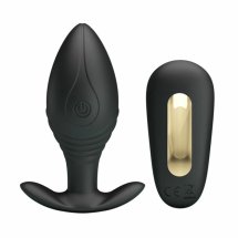 Pretty Love Regina – silikonowy model z 12 trybami wibracji, czarny, pilot USB