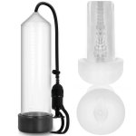 Pump Addicted RX5 Transparent – system prożniowy z wkładem intymnym TPE, 23 cm