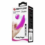 Pretty Love Delphini fioletowy – stymulator palcowy, silikonowy, 10 trybów, USB