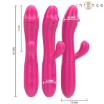 Intense Ivy elastyczny wibrator silikonowy, 10 trybów, różowy, stymulujący język, USB, IPX7