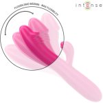 Intense Ivy elastyczny wibrator silikonowy, 10 trybów, różowy, stymulujący język, USB, IPX7