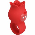 Pretty Love Jae model w kształcie róży, silikonowy, 10 trybów, czerwony, magnetyczne ładowanie USB
