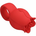 Pretty Love Jae model w kształcie róży, silikonowy, 10 trybów, czerwony, magnetyczne ładowanie USB