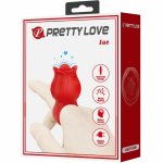 Pretty Love Jae model w kształcie róży, silikonowy, 10 trybów, czerwony, magnetyczne ładowanie USB