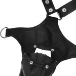 Fetish Submissive Attitude pas biodrowy męski z eko-skóry, regulowany, minimalistyczny design