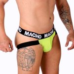 Macho MX28FA Jockstrap żołty XL – elastyczna bielizna sportowa, podwójne paski