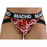 Macho MX28MR Jockstrap Military Red L – anatomiczny, oddychający, podwójne paski