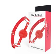 Darkness Red Oddychający Knebel Skórzany – Regulowany Pasek z Systemem Otworów