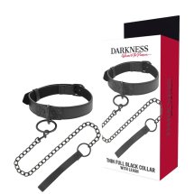 Darkness Czarny Kołnierz z Łańcuchem – Neopren Puleather Regulowany Model