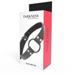 Darkness – Pas Skórzany z Metalowym Pierścieniem 3,6 cm, Regulowany Czarny Model