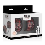 BEGME Kajdanki Premium Red Edition – regulowane, neoprenowa wyściółka, wegańska skóra, czerwone