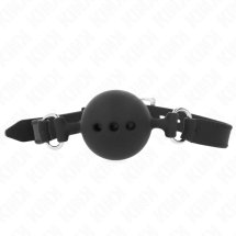 KINK – pasek silikonowy z kulą 4,5 cm, czarny, regulowany M 35-51 cm