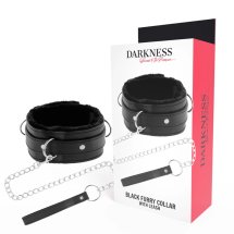 Darkness Naszyjnik Pozycjonujący z wyściełanym kołnierzem i skórzanym łańcuchem, regulowany