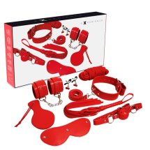 EXPERIENCE Zestaw Bondage Red Series 8 elementów – skóra syntetyczna, czerwony komplet