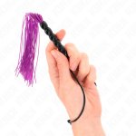 Kink Mini Silikonowy Bicz 6 Fioletowych Koralików 26 cm – elastyczny, kompaktowy