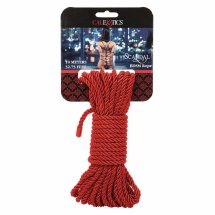 CalExotics Scandal Rope 10 m – Czerwona Lina Bawełniano-Poliestrowa, Gładka Powierzchnia