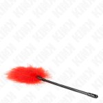 KINK Red Feather Duster Laska 27 cm – Czerwone Pióra, Ergonomiczny Uchwyt, Akcesorium do Kolekcji