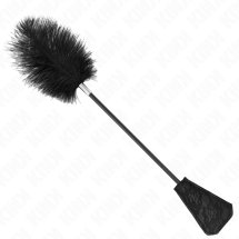 KINK Strusie Pióra z Koronką – Duster 56 cm, Naturalny Materiał, Stylowy Uchwyt