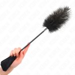KINK Strusie Pióra z Koronką – Duster 56 cm, Naturalny Materiał, Stylowy Uchwyt