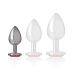 Intense Diamond Plug aluminiowy metalowy korek z czerwonym kryształem S, gładka powierzchnia