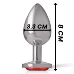 Intense Metalowy korek z czerwonym kryształem rozmiar M 8 cm, ergonomiczny design