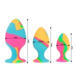 Intense Zestaw kolorowych wtyczek silikonowych – 3 rozmiary, wzór tie-dye, anatomiczne
