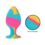 Intense Zestaw kolorowych wtyczek silikonowych – 3 rozmiary, wzór tie-dye, anatomiczne