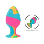 Intense Zestaw kolorowych wtyczek silikonowych – 3 rozmiary, wzór tie-dye, anatomiczne