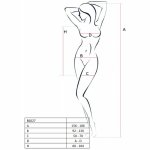 Passion BS027 bodystocking biała sukienka kabaretka, one size