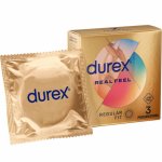 Durex RealFeel Prezerwatywy bez lateksu 3 sztuki, anatomiczny model, szerokość 56 mm