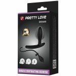 Pretty Love Drake - nadmuchiwany korek silikonowy, czarny, system regulacji, 12 cm