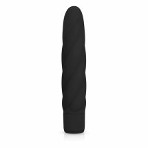 EasyToys masażer silikonowy czarny 20 cm, anatomiczny model z żebrowaną strukturą