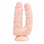 EasyToys Dwustronny Model Intymny z Przyssawką 18 cm, silikonowy, kompatybilny z uprzężą