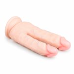 EasyToys Dwustronny Model Intymny z Przyssawką 18 cm, silikonowy, kompatybilny z uprzężą