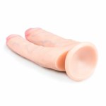 EasyToys Dwustronny Model Intymny z Przyssawką 18 cm, silikonowy, kompatybilny z uprzężą
