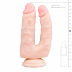 EasyToys Dwustronny Model Intymny z Przyssawką 18 cm, silikonowy, kompatybilny z uprzężą