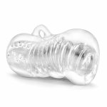 M for Men Hand Tool przezroczysta maszyna intymna z teksturą i ergonomicznym uchwytem elastomer