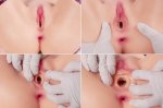 Kokos Onahole model anatomiczny TPE, realistyczna tekstura skóry, płaska podstawa