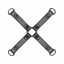 EasyToys system połączeniowy Hog Tie, czarny, wytrzymały skaj, metalowe karabińczyki