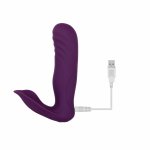 Evolved Velvet Hammer Purple – masażer intymny, podwojny system, wodoodporny, silikon