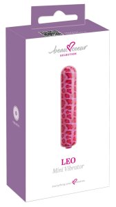 beau coeur Leo Mini – Kompaktowy model wiśnia, 10 trybów, ABS, długość 8,7 cm, bateria AAA