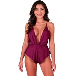 Passion SENSIE Body Śliwkowe L/XL – Satynowe, Regulowane Ramiączka, Głęboki Dekolt, Polska