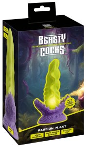 Beasty Cocks Passion Plant LED – Anatomiczny Model Silikonowy z Podświetleniem, 22 cm, Zielony