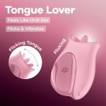 Satisfyer Tongue Lover Flickering – Różowy Silikonowy Masażer z Ruchomą Powierzchnią