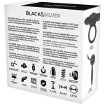 Black&Silver Cameron – elastyczny pierścień intymny z wibracją, 10 trybów, USB, czarny