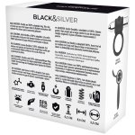 BLACK&SILVER Cameron srebrny – elastyczny pierścień wibrujący, 10 trybów, USB, silikon